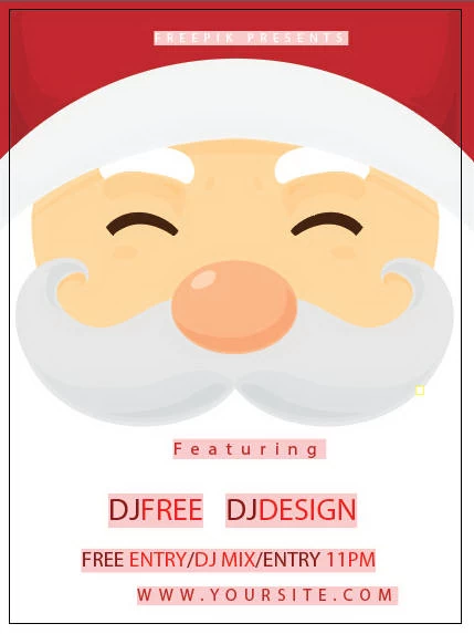 创意剪纸风圣诞节圣诞树圣诞老人麋鹿雪花3D立体海报PSD/AI素材模板【007】